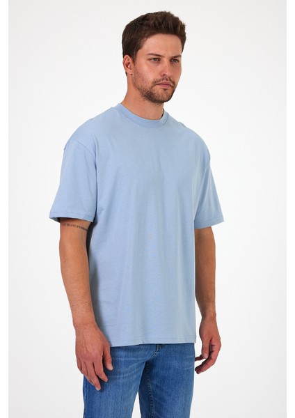 Erkek Bisiklet Yaka Los Angeles Baskılı T-Shirt 7029
