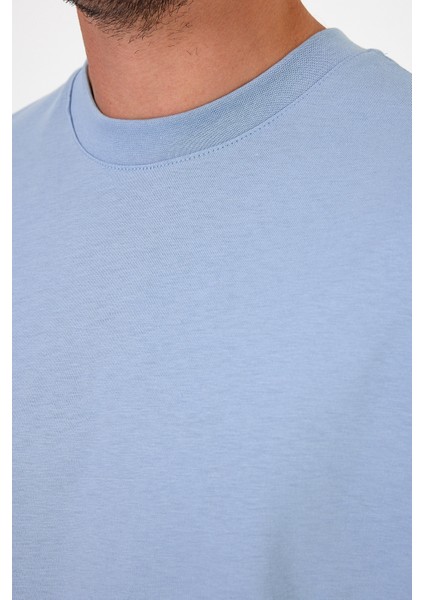 Erkek Bisiklet Yaka Los Angeles Baskılı T-Shirt 7029