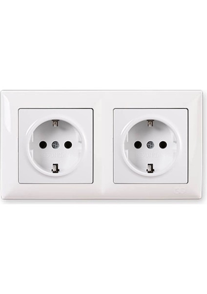 Visage Beyaz 2'li Set Topraklı Priz + Topraklı Priz