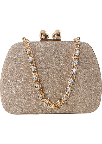 Küçük Aşk Rhinestone Zinciri, Taşınabilir Crossbody, Küçük Kare Çanta, Ünlü Ziyafet Debriyajı (Yurt Dışından)