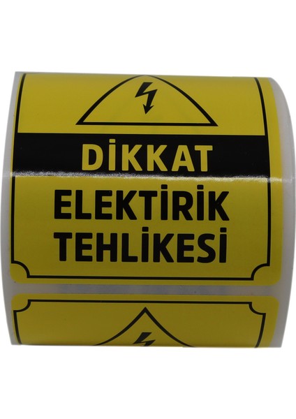 Dikkat Elektirik Tehlikesi Etiketi 70MM x 80MM Ruloda 250 Adet fiyatları
