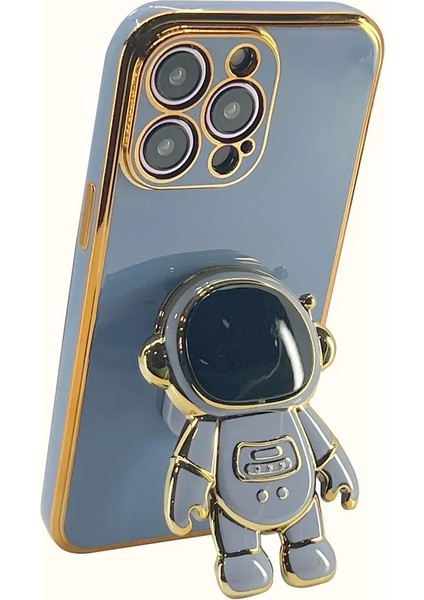 Apple iPhone 12 Pro Uyumlu Astronot Standlı Kamera Lens Korumalı Telefon Kılıfı modelleri