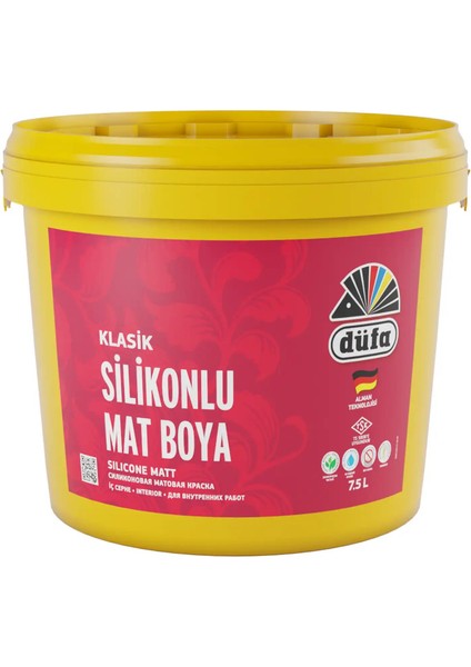 Klasik Silikonlu Mat İç Cephe Duvar Boyası 7550 Ferah Gri 2.50 l