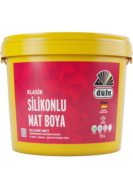Klasik Silikonlu Mat İç Cephe Duvar Boyası 7550 Ferah Gri 2.50 l