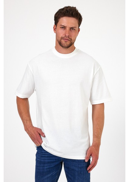 Erkek Bisiklet Yaka Los Angeles Baskılı T-Shirt 7029