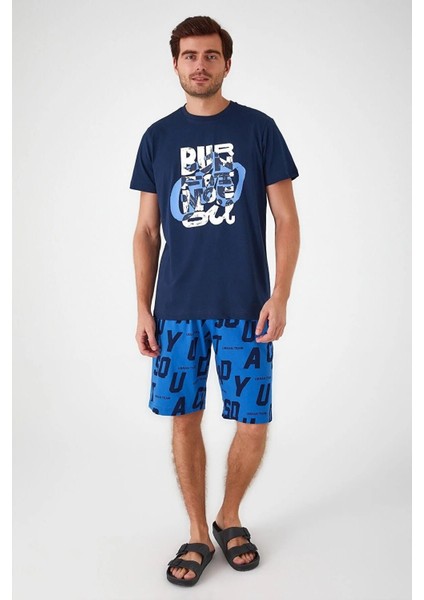 %100 Pamuk Erkek Şort Tshirt Takım