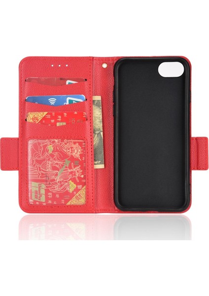 Iphone 7/8 Için Kılıf Manyetik Cüzdan Yan Toka Kart Yuvaları Tutucu Pu (Yurt Dışından)