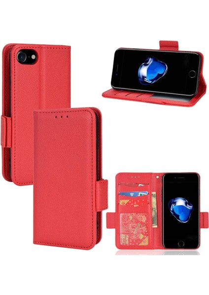 Iphone 7/8 Için Kılıf Manyetik Cüzdan Yan Toka Kart Yuvaları Tutucu Pu (Yurt Dışından)