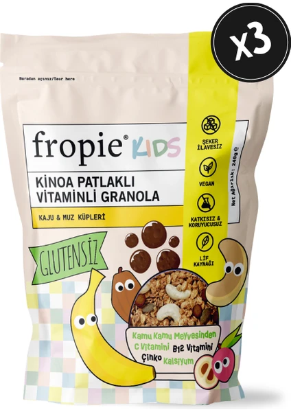 Kids Granola - Kaju & Muz Küpleri 240GR x 3 Adet