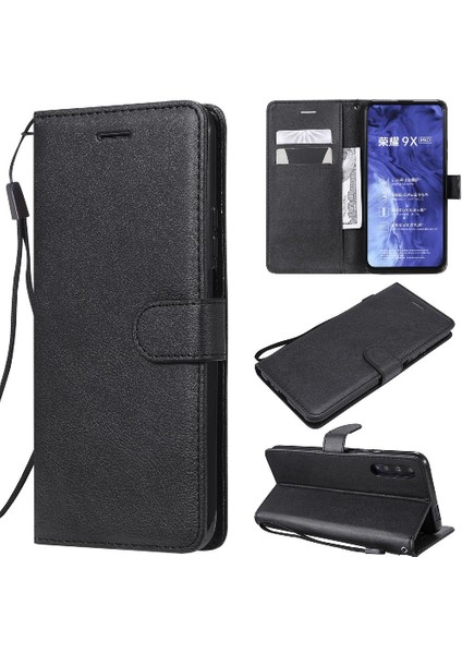 Onur 9x Için Flip Case/9x Pro Klasik Düz Renk Yüksek Kaliteli Deri (Yurt Dışından)