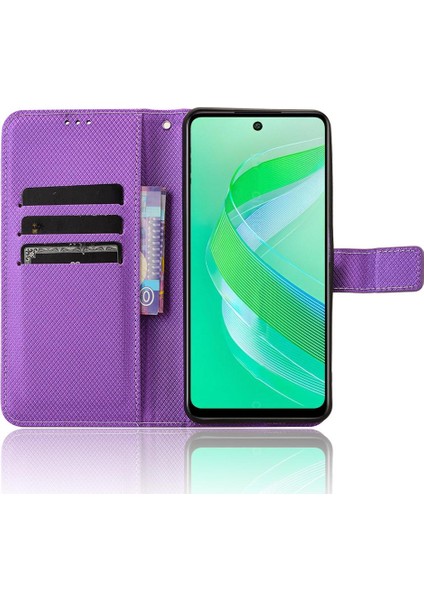 Infinix Akıllı 8 Kapak Için Kılıf Kickstand Kart Tutucu Manyetik Cüzdan (Yurt Dışından)