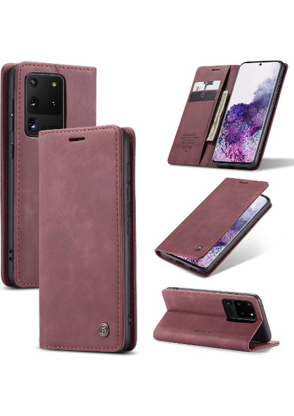 Samsung Galaxy S20 Ultra Flip Folio Kitap Için Flip Case Vintage Pu Deri (Yurt Dışından) fiyatları