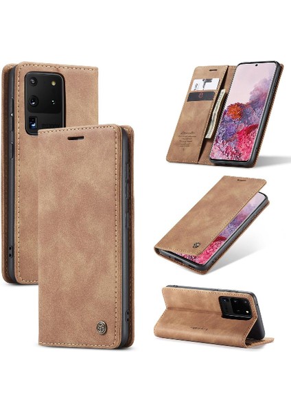 Samsung Galaxy S20 Ultra Flip Folio Kitap Için Flip Case Vintage Pu Deri (Yurt Dışından) fırsatları