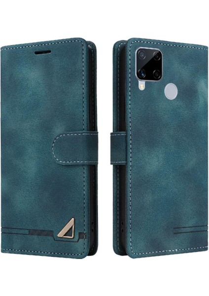 Realme C15 Için Flip CASE/C25 Darbeye Cüzdan Deri Kılıf Basit Flip (Yurt Dışından)