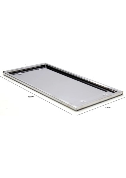 Paslanmaz Krom Metal Plakalık 31CM x 15.5cm 2 Adet 357560974 modelleri
