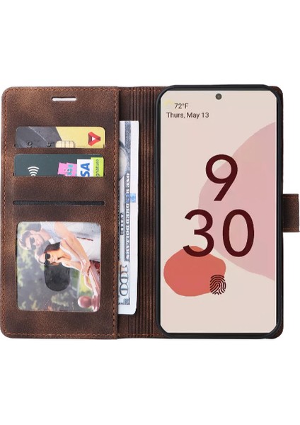 Google Piksel 7 Pro Flip Kapak Için Flip Case Darbeye Deri Kılıf (Yurt Dışından)