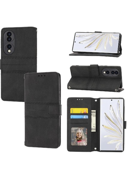 Onur 70 Kickstand Cüzdan Kılıf Manyetik Kapatma Pu Deri Için Flip Case (Yurt Dışından)