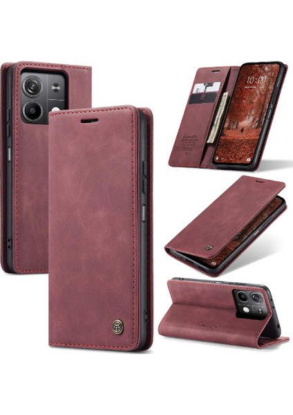 Xiaomi Redmi Not 13 Için Flip Case 5g Kılıf Kart Yuvası Kickstand Flip Folio (Yurt Dışından)