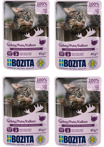 Pouch Hindi Etli Tahılsız Kedi Yaş Mama 85 Gr. x 4 Adet