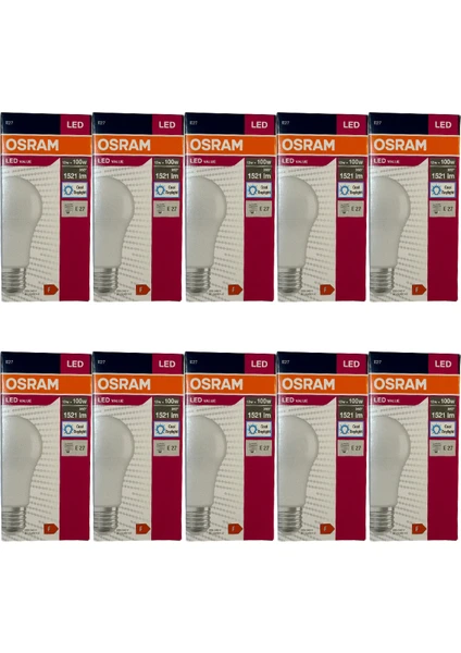 13W (100W) 6500K (Beyaz Işık) E27 Duylu LED Ampul (10 Adet)