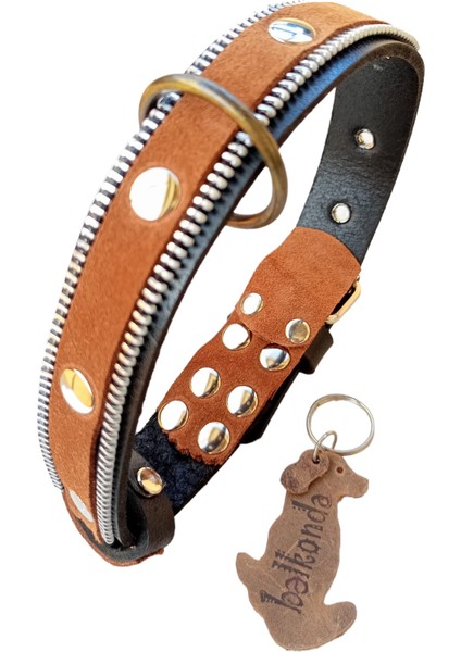 Köpek boyun tasması hakiki deri süet siyah taba kalınlık:4mm genişlik:3cm boyun ölçüsü:36-45cm ayarlamalı dog collar T1-29L fırsatları