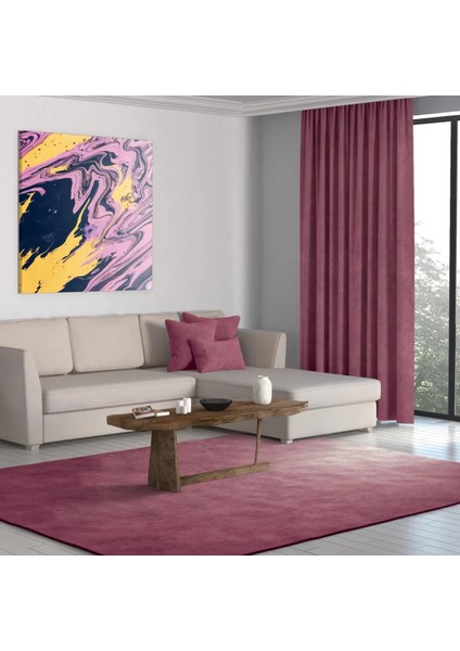 Petek Kadife Dokulu Lüks Gülkurusu Ada Fon Perde En x Yükseklik fiyatları