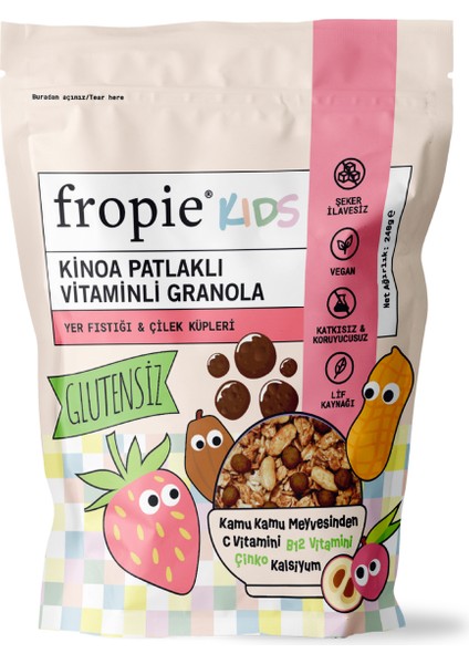 Kids Granola - Yer Fıstığı & Çilek Küpleri 240GR x 3 Adet