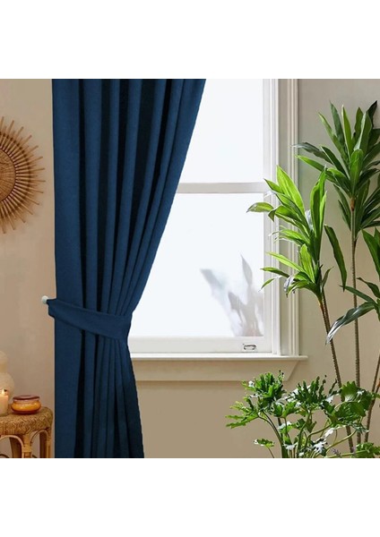 Petek Kadife Dokulu Lüks Koyulacivert Ada Fon Perde En x Yükseklik fiyatları