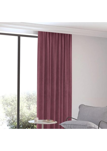 Petek Kadife Dokulu Lüks Gülkurusu Ada Fon Perde En x Yükseklik modelleri