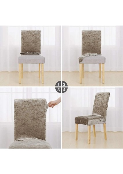 Eldost Kadife Sandalye Kılıfı , Sandalye Örtüsü, Lastikli . 1 Adet modelleri