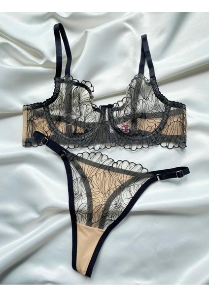 Thrill Bra Linje Çizgili Balenli Sütyen Bralet Külot Takım