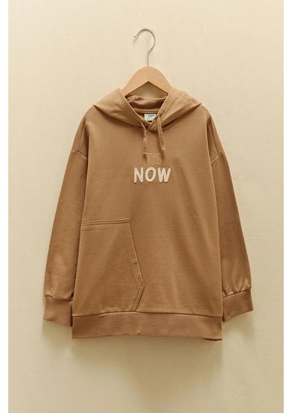 Oversize Kapüşonlu Nakışlı Uzun Kollu Pamuklu Erkek Çocuk Sweatshirt fiyatları