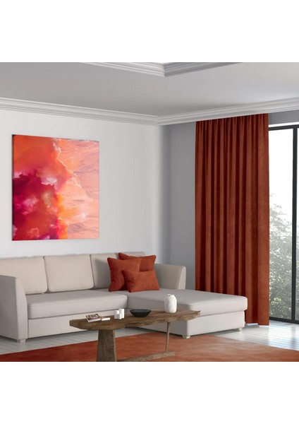 Petek Kadife Dokulu Lüks Kiremit Ada Fon Perde En x Yükseklik fiyatları