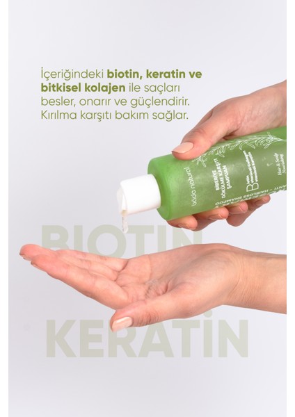 Bade Natural Biberiye Şampuanı Dökülmesi Karşıtı Biotin, Keratin ve Kolajen Complex 200 ml