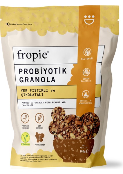 Probiyotik Granola  Yer Fıstığı & Çikolata 200 gr x 3 Adet