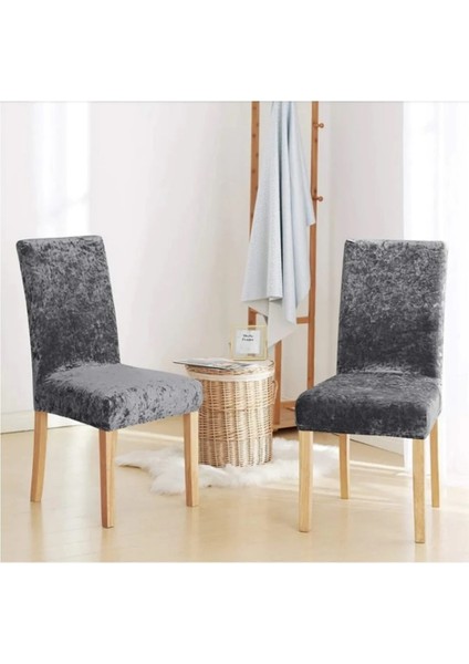 Eldost Kadife Sandalye Kılıfı , Sandalye Örtüsü, Lastikli . 1 Adet