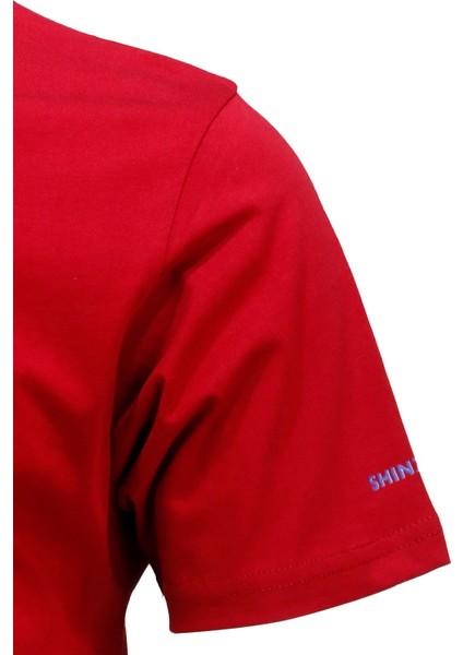 Erkek Mevsimlik Göğüs Baskılı Standart Fit Bordo Haki 2'li Set T-Shirt
