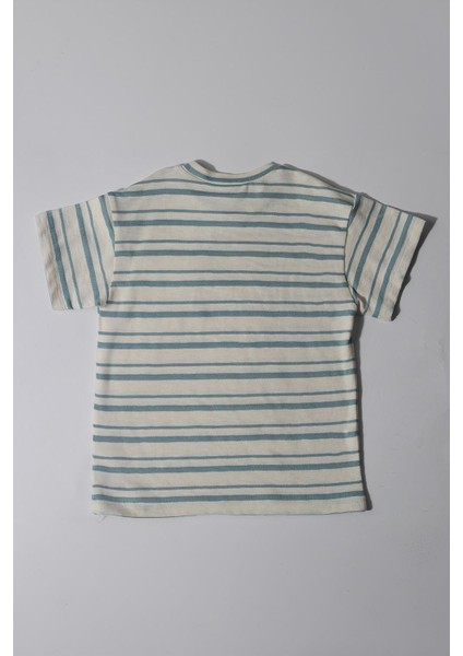 Erkek Çocuk Mavi %100 Pamuklu Çizgili Alt Üst Takım fırsatları