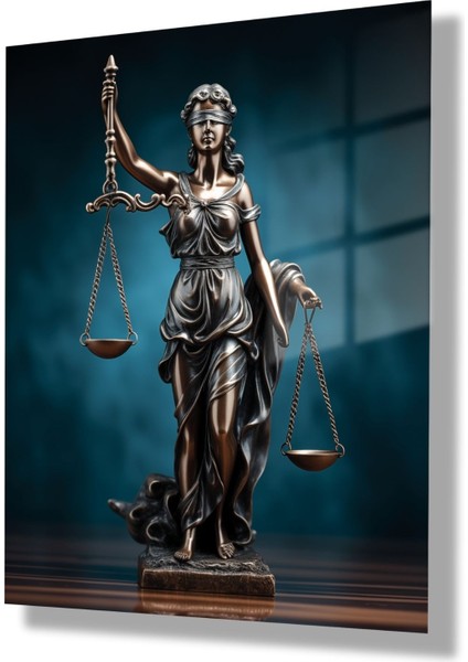 Temperli Cam Avukat Büro Tablosu Adalet Terazisi Kadın Tasarımı modelleri