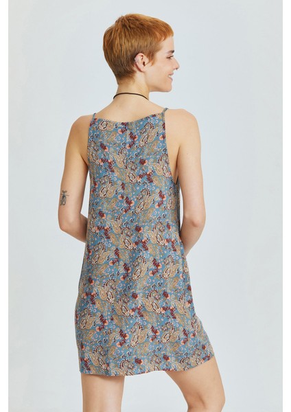 Basic Mini Yazlık Elbise Mavi