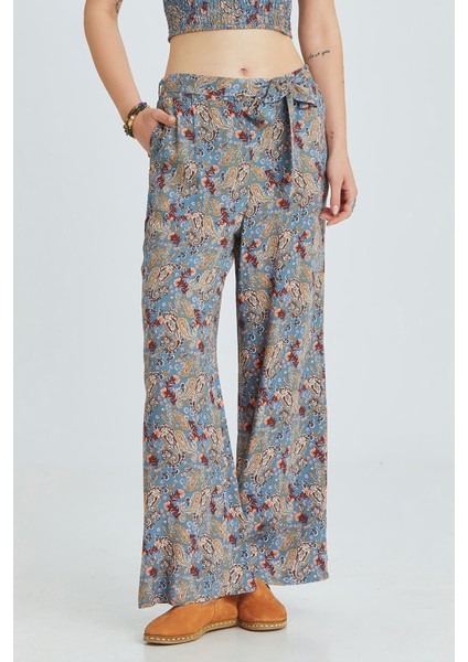 Beli Lastikli Desenli Pantolon Mavi fiyatları