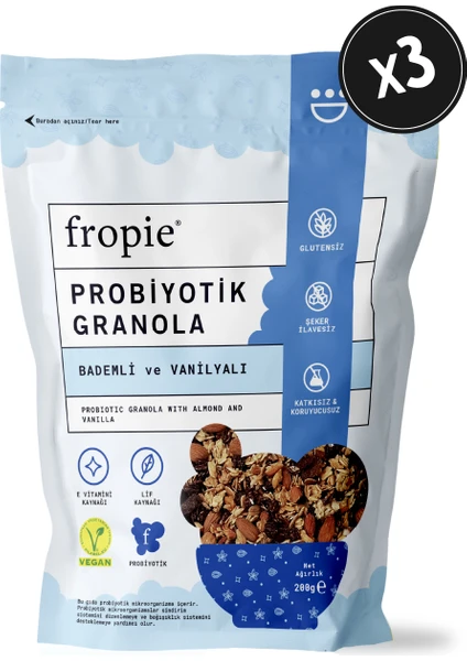 Probiyotik Granola  Badem & Vanilya 200 gr x 3 Adet