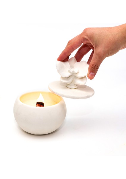 Taştan Seramik Palo Santo Kokulu Cracklıng Vegan Mum (Çıtırtılı)