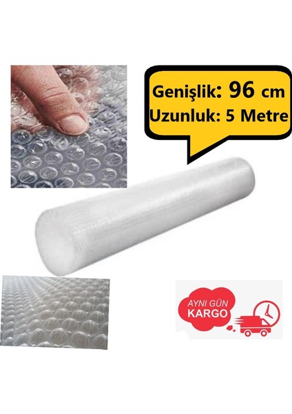 Balonlu Naylon Sargı  96cm Genişlikte 5 Metre Uzunlukta Havalı Eşya Koruma Ambalaj Pat Pat