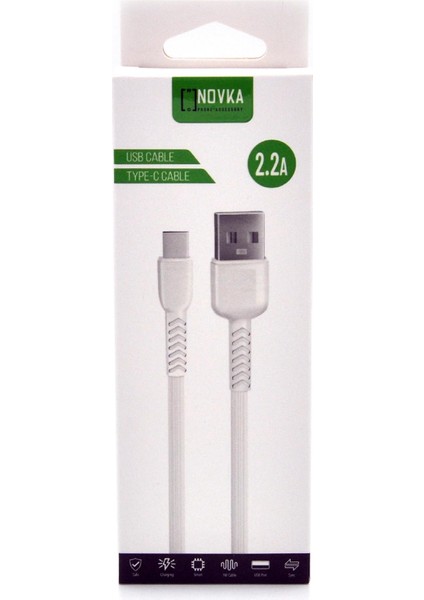 Type-C & USB 2.2 A Şarj Kablosu 1 Metre Beyaz indirimleri
