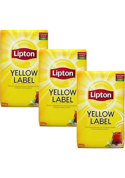 3 Adet Lipton Yellow Label Dökme Çay 1000GR