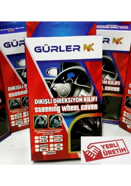 Universal Dikmeli Direksiyon Kılıfı Noktalı Kabon Sarı Yüzüklü 38×10.5cm modelleri