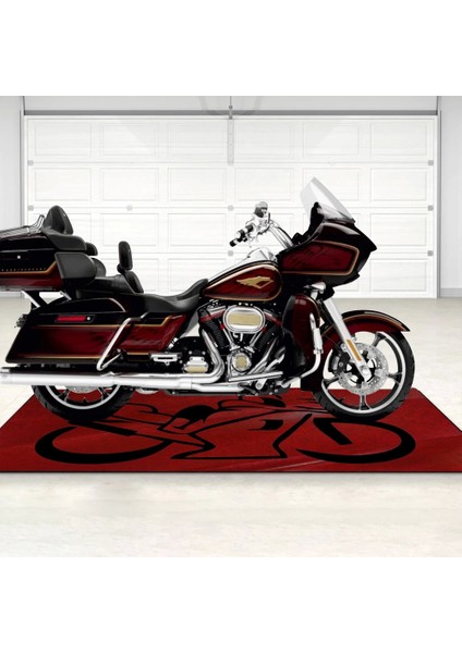 Motosiklet Park Matı Kaymaz Yıkanır Yağa Dayanıklı Kırmızı Motor Garaj Paspası 70X170CM modelleri
