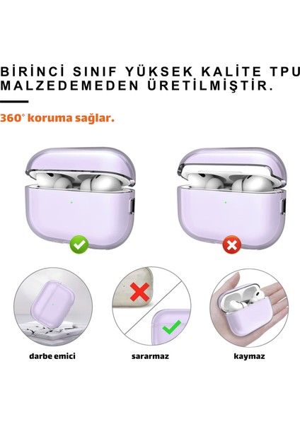 Pro 2. Nesil Uyumlu Şeffaf Mor Premium Kulaklık Kılıfı modelleri