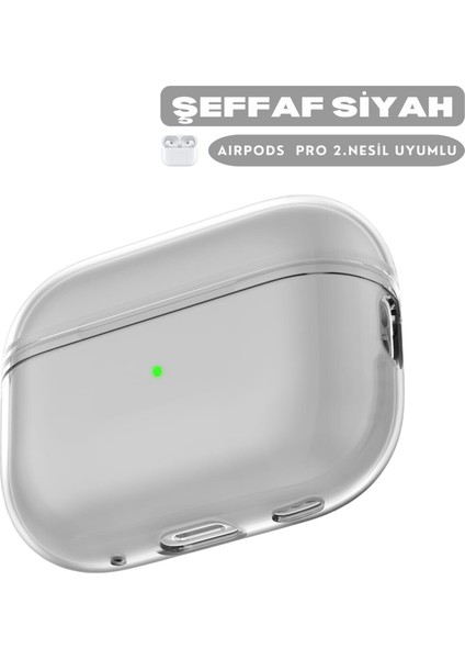 Pro 2. Nesil Uyumlu Şeffaf Siyah Premium Kulaklık Kılıfı